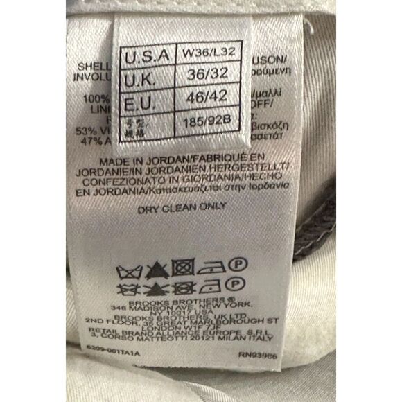 Brooks Brothers 346 Dress Pants Mens TAG-36x32 SEE DESC! Flat Gray Wool QK SHIP - Picture 10 of 11